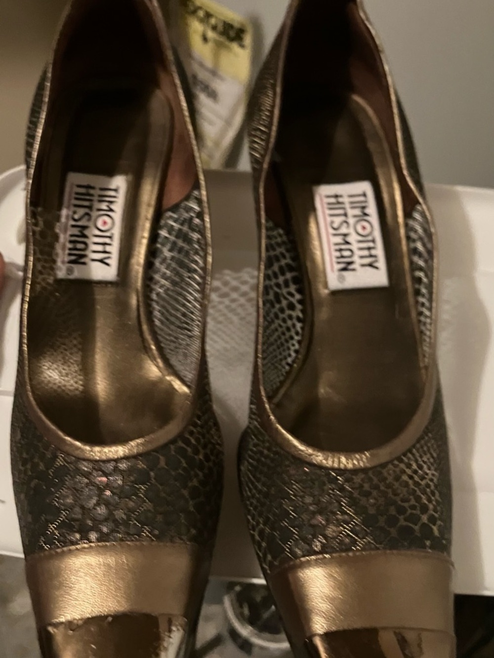 Timothy Hitsman Bronze Metallic Cap-Toe Women’s Heels